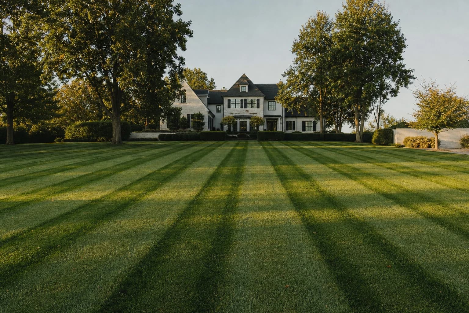 Freshly mowed lawn at a Lexington property maintained by Lexington Landscaping Co.