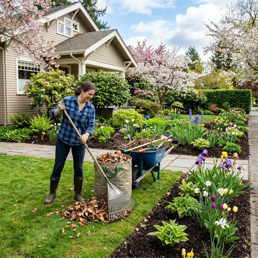 Spring and fall yard cleanup in Lexington, Kentucky